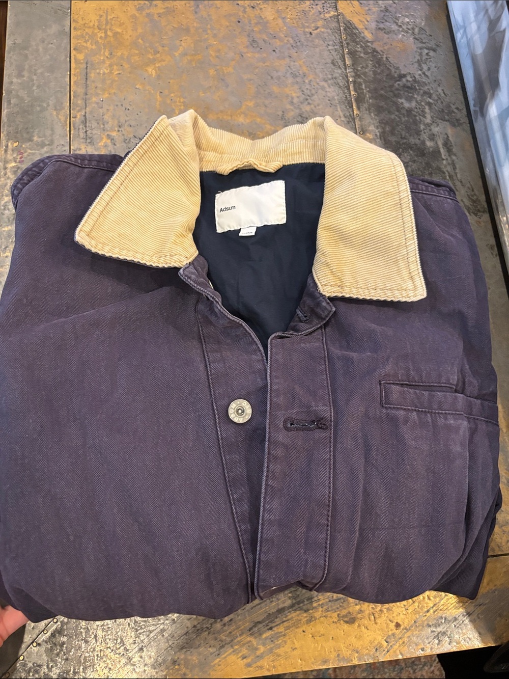 Adsum Cord Collar Work Jacket Blue